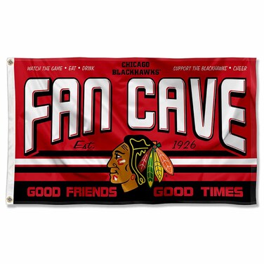 WinCraft Chicago Blackhawks Fan Man Cave Banner Flag