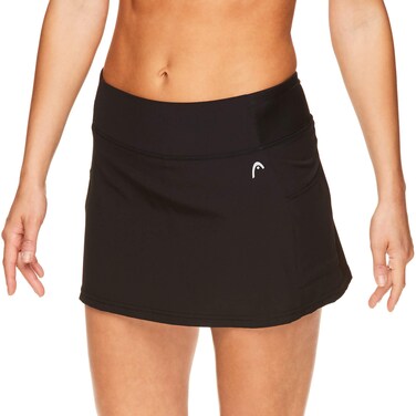 HEAD Women's Athletic Tennis Skirt with Ball Pocket - Workout Golf Exercise &amp; Running Skort - Ability Black, Large