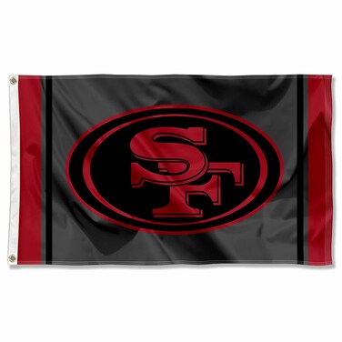 WinCraft San Francisco 49ers Blackout Sideline Flag Outdoor Indoor 3x5 Foot Banner