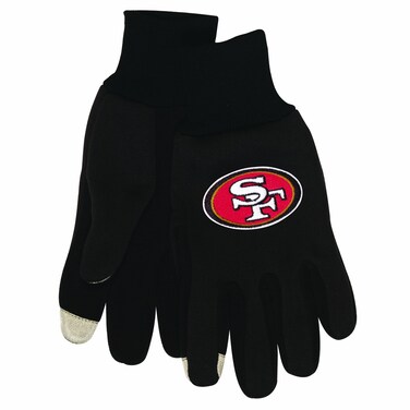 NFL San Francisco 49Ers Technology Touch Gloves, Black, O/S