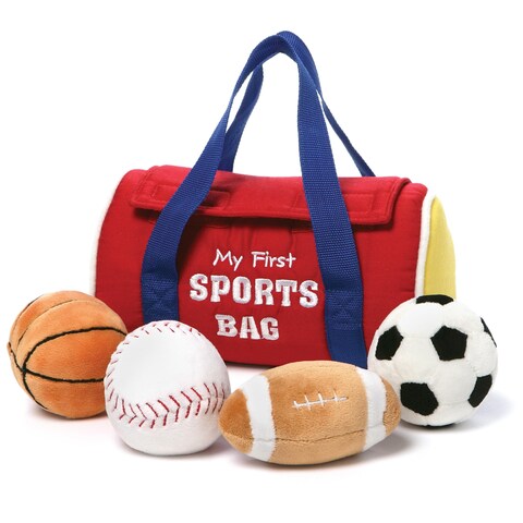 Baby GUND My First Sports Bag Stuffed Plush Playset, Baby Gift Toys for Boys and Girls Ages 1 &amp; Up, 5 Piece, 8