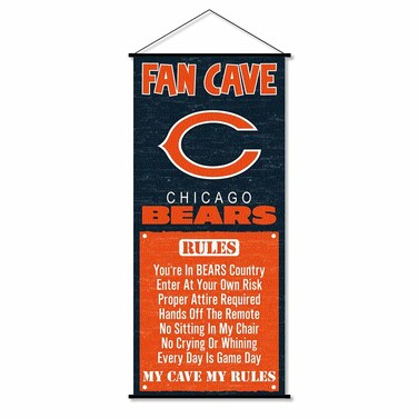 WinCraft Chicago Bears Man Cave Fan Banner Wall Door Scroll
