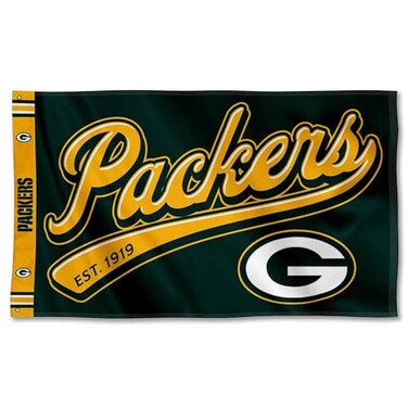 WinCraft Green Bay Packers Script Logo Premium Flag