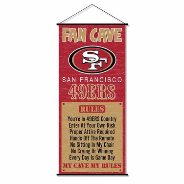 WinCraft San Francisco 49ers Man Cave Fan Banner Wall Door Scroll