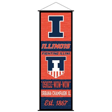 Illinois Fighting Illini Banner and Scroll Sign