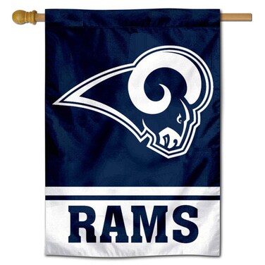WinCraft LA Rams White Horns Two Sided House Flag