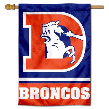 WinCraft Denver Broncos Throwback Vintage Two Sided House Flag