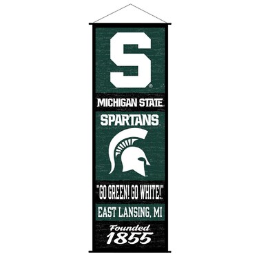 Michigan State Spartans Banner and Scroll Sign