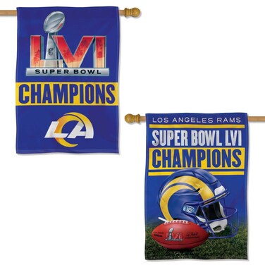WinCraft Los Angeles Rams 2021 2022 Super Bowl LVI Champions Double Sided Banner Flag