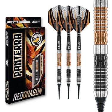 RED DRAGON Panterra 22 Gram Premium Tungsten Steeltip Darts Set with Flights and Stems
