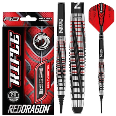 RED DRAGON Rifle 20 Gram Premium Tungsten Softip Darts Set with Flights and Stems