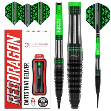 RED DRAGON Slipstream 24 Gram Premium Tungsten Darts Set with Flights and Stems