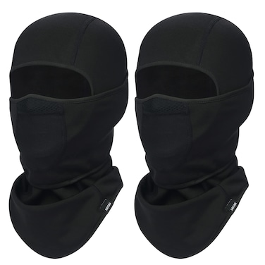 SAITAG Balaclava Ski Mask Warm Face Mask for Cold Weather Winter Skiing Snowboarding Motorcycling Ice Fishing Men (Black &amp; Black, 2)