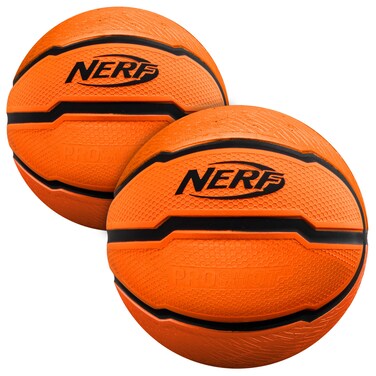Nerf Mini Foam Basketballs - Indoor + Outdoor Foam Balls - 5" Inch Basketballs for Mini + Over The Door Hoops - 2 Balls Included - Orange