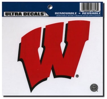 NCAA University of Wisconsin 17857031 Multi-Use Colored Decal, 5" x 6