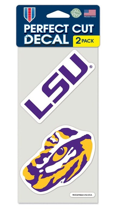 Wincraft NCAA Louisiana State University Perfect Cut Decal (Set of 2), 4" x 4