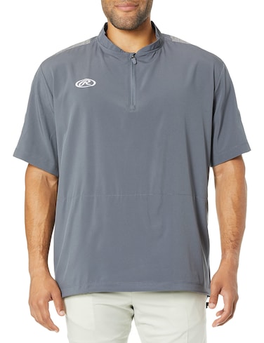 Rawlings Batting Practice Players Coaches Team Cage Jacket, Graphite, Small