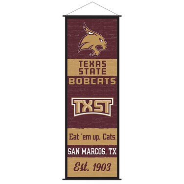 Texas State Bobcats Banner and Scroll Sign