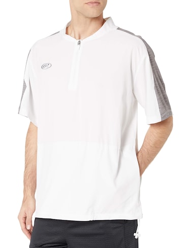 Rawlings Batting Practice Players Coaches Team Cage Jacket, White Graphite, Small