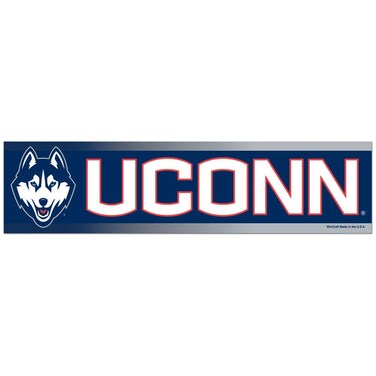 WinCraft NCAA Connecticut Huskies Decal3x12 Bumper Strip Decal, Team Colors, One Size