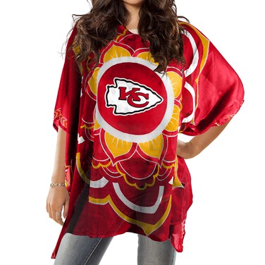 Littlearth Kansas City Chiefs NFL Sheer Caftan with Flower Design