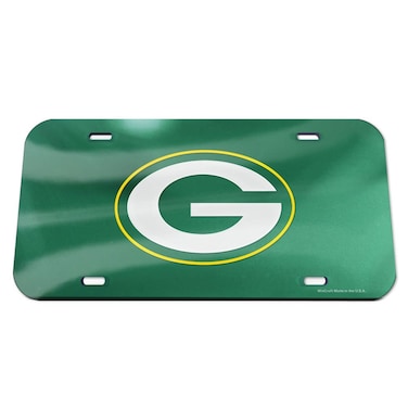 WinCraft NFL WCR04181115 Green Bay Packers Crystal Mirror License Plate, Black