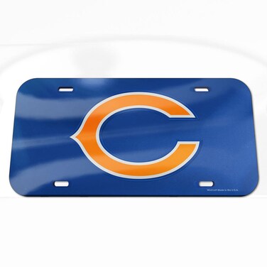 Wincraft NFL WCR12515115 Chicago Bears Crystal Mirror License Plate, Black