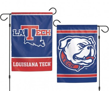 Wincraft NCAA Louisiana Tech Bulldogs Flag12x18 Garden Style 2 Sided Flag, Team Colors, One Size