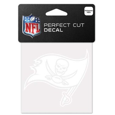 Wincraft NFL Tampa Bay Buccaneers Decal4x4 Perfect Cut White Decal, Team Colors, One Size