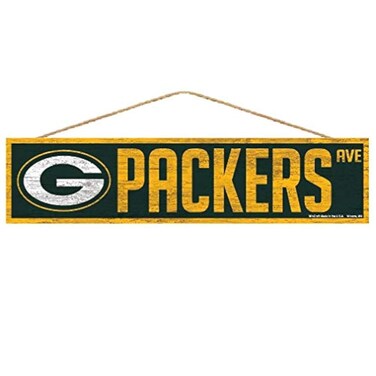 Wincraft NFL Green Bay Packers SignWood Avenue Design, Team Color, 4x17