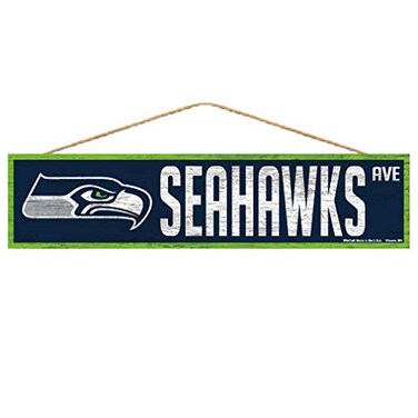 Wincraft NFL Seattle Seahawks SignWood Avenue Design, Team Color, 4x17