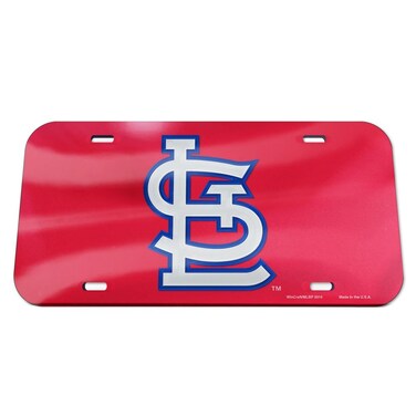 WinCraft MLB St. Louis Cardinals Crystal Mirror Logo License Plate, Team Color, One Size
