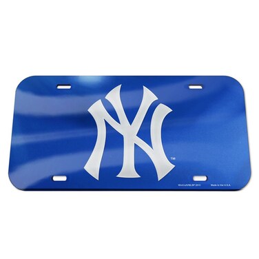 Wincraft MLB New York Yankees Crystal Mirror Logo License Plate, Team Color, One Size