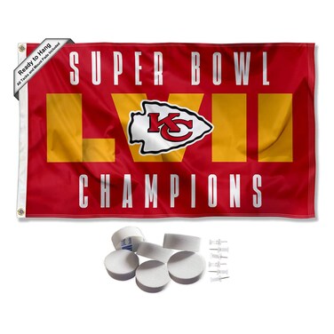 Kansas City Chiefs Super Bowl 2022 2023 LVII Champions Banner and Tapestry Wall Tack Pads