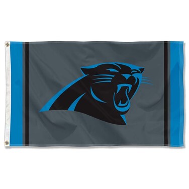 WinCraft Carolina Panthers Blackout Sideline Flag Outdoor Indoor 3x5 Foot Banner