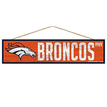 Wincraft NFL Denver Broncos SignWood Avenue Design, Team Color, 4x17
