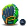 Franklin Sports Baseball Gloves - Meshtek Child's Tball Glove + Ball - Boys + Girls Teeball Mitt Set - Kids + Toddler Right Hand Throw - 9.5" - Navy/Lime/Orange