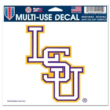 WinCraft NCAA Louisiana State University 88621012 Multi-Use Colored Decal, 5" x 6