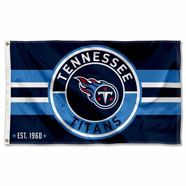 WinCraft Tennessee Titans Patch Button Circle Logo Flag Large 3x5 Banner