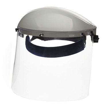 Sellstrom Advantage Face Shield - Lightweight Mask with Crown &amp; Ratchet Headgear, for Work, Grinding, Cutting - ANSI Z87.1 - Clear Uncoated Polycarbonate Window