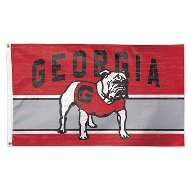 Georgia Bulldogs Flag 3x5 Vintage Throwback Logo Deluxe Grommets Reinforced Flyend Vault