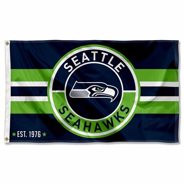 WinCraft Seattle Seahawks Patch Button Circle Logo Flag Large 3x5 Banner