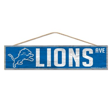 Wincraft NFL Detroit Lions SignWood Avenue Design, Team Color, 4x17