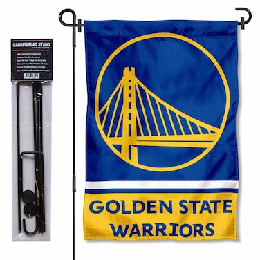 WinCraft Golden State Warriors New Logo Garden Flag and Pole Stand Holder