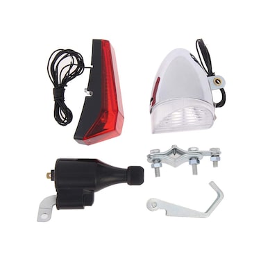 LIOOBO Bicycle Lights Generator Friction Dynamo Bike Headlight Rear Light Sets Bicycle Acessories