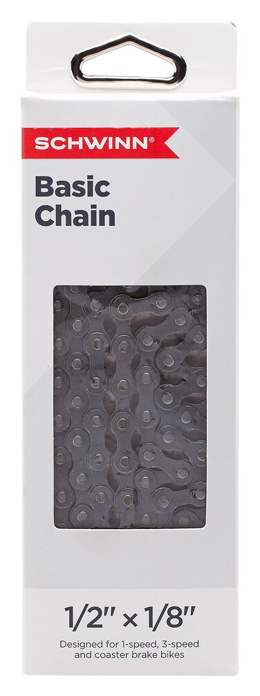 Schwinn Bike Chain, 1/2" X 1/8" Basic Chain, 112 Total Links, for Non-Derailleur Bikes, BMX, Fixies, Cruisers, Track, and Single Speed Bikes