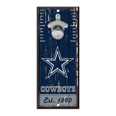 WinCraft NFL Dallas Cowboys 5x11 Wood Sign Bottle Opener, Team Colors, 5"x11