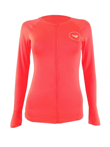 Roxy Women's Logo Rashguard (L, Coral)