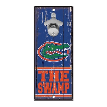WinCraft NCAA Florida Gators Bottle Opener5x11 Wood Sign Bottle Opener, Team Colors, 5"x11