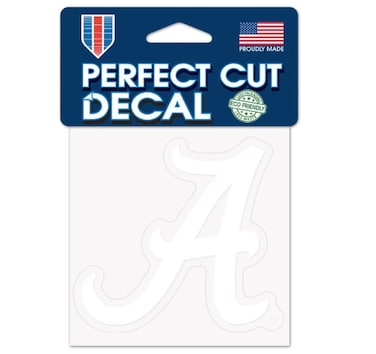Wincraft NCAA Alabama Crimson Tide 4x4 Perfect Cut White Decal, One Size, Team Color